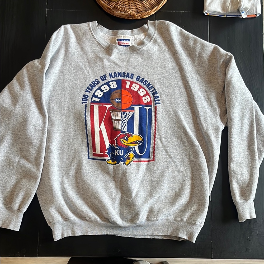 Gray Kansas Basketball Sweater